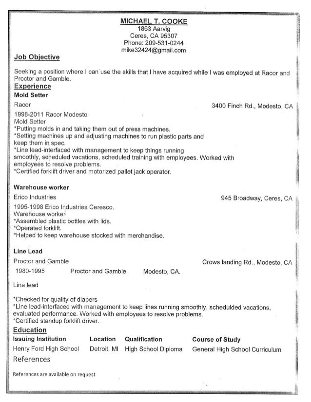 Mike Cooke Resume