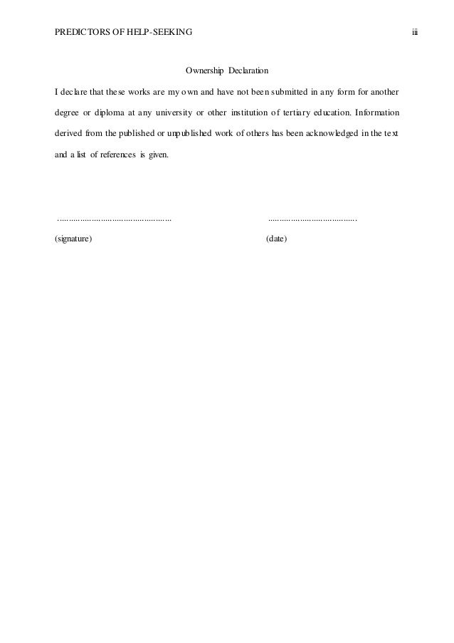Dissertation declaration of originality