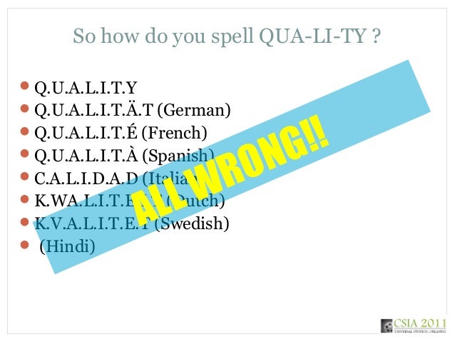 How to spell Q.U.A.L.I.T.Y.