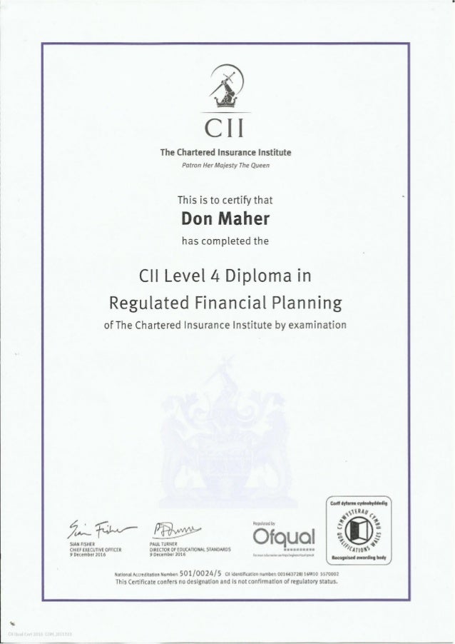 CII Level 4 Diploma in Regulated Financial Planning