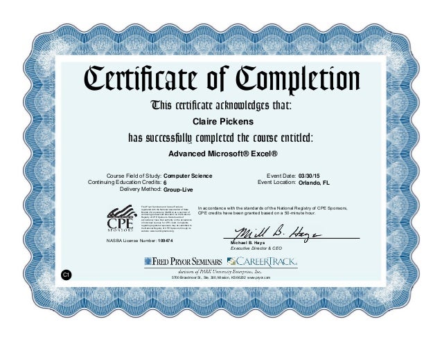 advanced excel cpe 3