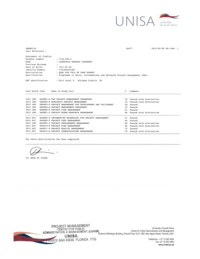 UNISA Results UNISA Results