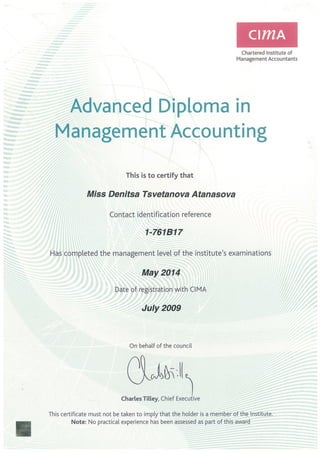 Certificate MA CIMA PDF Certificate MA CIMA PDF