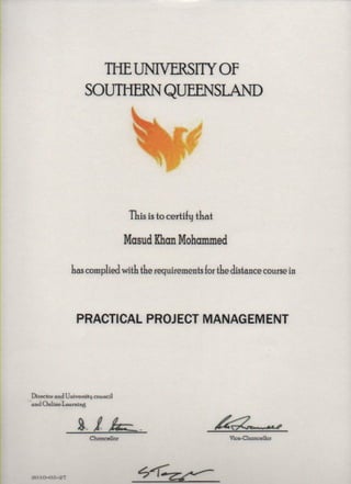 Poject Managment -Southern Queensland Uni