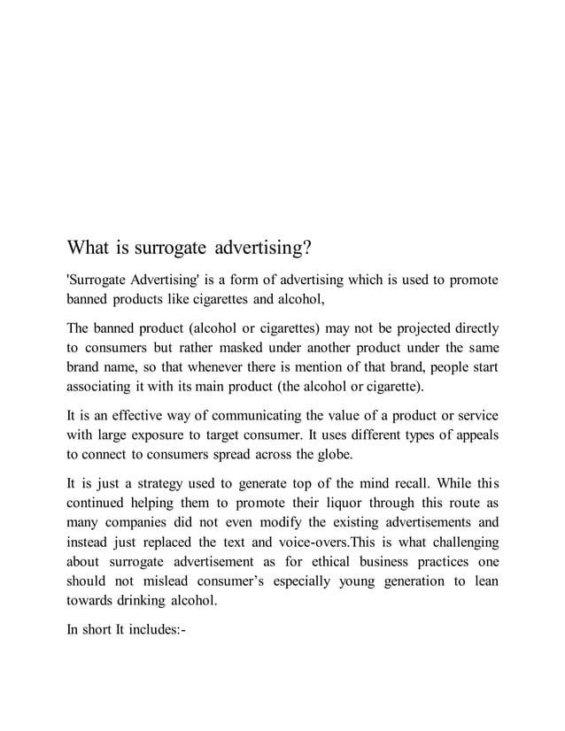 literature review on surrogate advertising