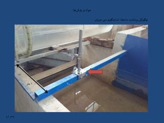 ‫ها‬‫ش‬‫و‬‫ر‬ ‫و‬ ‫مواد‬
‫ها‬‫داده‬ ‫برداشت‬ ‫چگونگی‬:‫جریان‬‫دبی‬‫ی‬‫گیر‬‫ه‬‫ز‬‫اندا‬
۳۹/17
۱‫متر‬
 