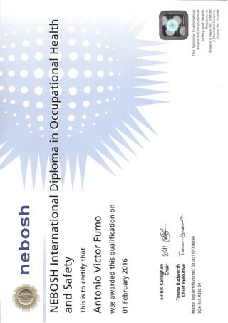 NEBOSH iDip Certificate