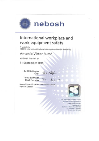 NEBOSH iDip Certificate
