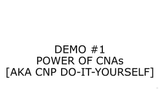 11
DEMO #1
POWER OF CNAs
[AKA CNP DO-IT-YOURSELF]
 
