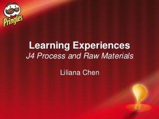 Learning Experiences
J4 Process and Raw Materials
Liliana Chen
 