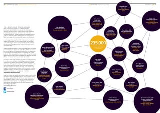 Join a global network of Leeds graduates
What connects the band Alt-J to a NASA astronaut,
the Director-General of the International Red Cross and a
cartoonist for the Guardian? They all studied at the University
of Leeds. Our graduates can be found in all professions
throughout the world – Nobel laureates and newspaper editors,
politicians and policymakers, entertainers and entrepreneurs,
High Court judges and scientists, faith leaders and Olympians.
As a Leeds graduate, you’ll join well-known names in a global
network of more than 235,000 people in over 180 countries
– one of the biggest alumni communities of any UK university –
who all share a lifelong connection to the University of Leeds
and to each other.
Imagine having the support of such a diverse group of successful
and talented people all over the world. Many of them are keen to
give something back to the place that gave them the opportunity
to succeed and are actively involved in supporting our current
students – from giving practical careers advice through the Leeds
Network and funding student scholarships, to delivering talks and
offering one-to-one mentoring and work placements.
Choosing to study at the University of Leeds is just the beginning
of our relationship with you. As a Leeds graduate, you’ll always
be welcome on campus and continue to benefit from a range
of services – lifelong careers advice, access to our libraries and
Leeds University Union facilities, plus a special membership
rate at our indoor sports facility, The Edge. If you choose to go
straight on to postgraduate study or return to Leeds to complete
a Masters or PhD in the future, you may be eligible to receive a
10% bursary towards your postgraduate tuition fees.
www.leeds.ac.uk/alumnibursary
Away from Leeds, we organise and support regular events across
the world to help our graduates meet up, and our online search
can help you get in touch with old friends. You’ll have plenty of
opportunities to keep in contact with us through professional
networks and social events, ensuring that your memories of
Leeds remain strong and that you can play a real part in the
future of your University.
www.leeds.ac.uk/alumni
/leedsalumni
@LeedsAlumni
30 ■ UNIVERSITY OF LEEDS UNDERGRADUATE PROSPECTUS 2017 ■ YOUR LEEDS Preparing for your future	 www.leeds.ac.uk ■ 31
Colin Needham
(Computer Science)
Founder and CEO of IMDb
Craig Jordan
(PhD, DSc
Pharmacology)
Chief developer of
breast cancer drug
tamoxifen
Baroness
Usha Prashar
(Political Studies)
Deputy Chair of the
British Council
Kenton Cool
(Geological Sciences)
Mountaineer,
one of Britain’s leading
alpine climbers
Ilse Howling
(International History
and Politics)
Chair, Unicef UK
Elizabeth Price
(Fine Art)
Turner Prize-winning
artist
Nicola Mendelsohn, CBE
(English Literature and
Theatre Studies)
Vice-President of
Facebook Europe, Middle
East and Africa
Piers Sellers, OBE
(PhD Biometeorology)
NASA astronaut
Alistair Brownlee, MBE
(Sports Science
and Physiology)
Olympic gold medallist
– triathlon
Dan Smith,
Bastille
(English Language
and Literature)
Musician
Claire Cashmore
(Linguistics)
Paralympic silver and
bronze medallist –
swimming
Karen Darke
(Chemistry and
Geological Science)
Paralympic silver
medallist –
hand cycling
Jacqui Oatley, MBE
(German)
Match of the Day
presenter
Alison Saunders
(Law)
Director of Public
Prosecutions
Wole Soyinka
(English)
Nobel Prize-winning
playwright
Steve Bell and
Kipper Williams
(both Fine Art)
Cartoonists
Andrew Shovlin
(Mechanical Engineering)
Chief Race Engineer
at Mercedes AMG Petronas
F1 team
Alice Levine
(English Language)
Presenter,
BBC Radio 1
Peter Wanless
(International History
and Politics)
Chief Executive of the NSPCC
235,000One of the biggest alumni
communities of any
UK university
Hage Geingob
(PhD Politics)
President of Namibia
Lisa Woodman
(Geography
and Politics)
Partnerships Manager
at the Social Publishing
Project
 