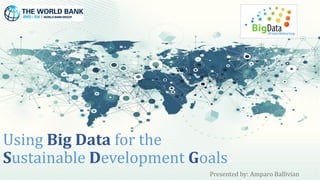 Using Big Data for the
Sustainable Development Goals
Presented by: Amparo Ballivian
 