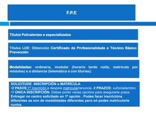 Módulos de formación e orientación laboral. (FOL)