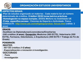 ORGANIZACIÓN ESTUDOS UNIVERSITARIOS