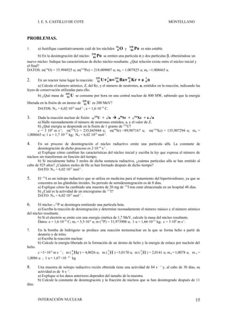 2º Bachillerato: Interaccion Nuclear