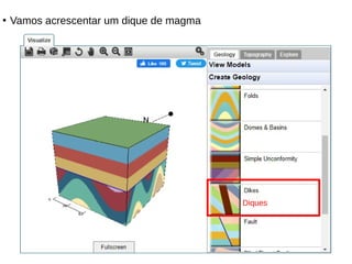●
Vamos acrescentar um dique de magma
Diques
 