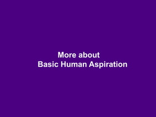 More about
Basic Human Aspiration
 