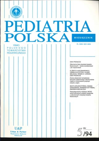 Bentkowski ZA 1994-Zespół Zellwegera-Pediatria Polska-7 str.-PL
