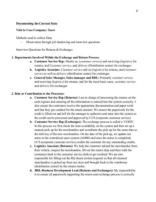 interview questions for job shadowing