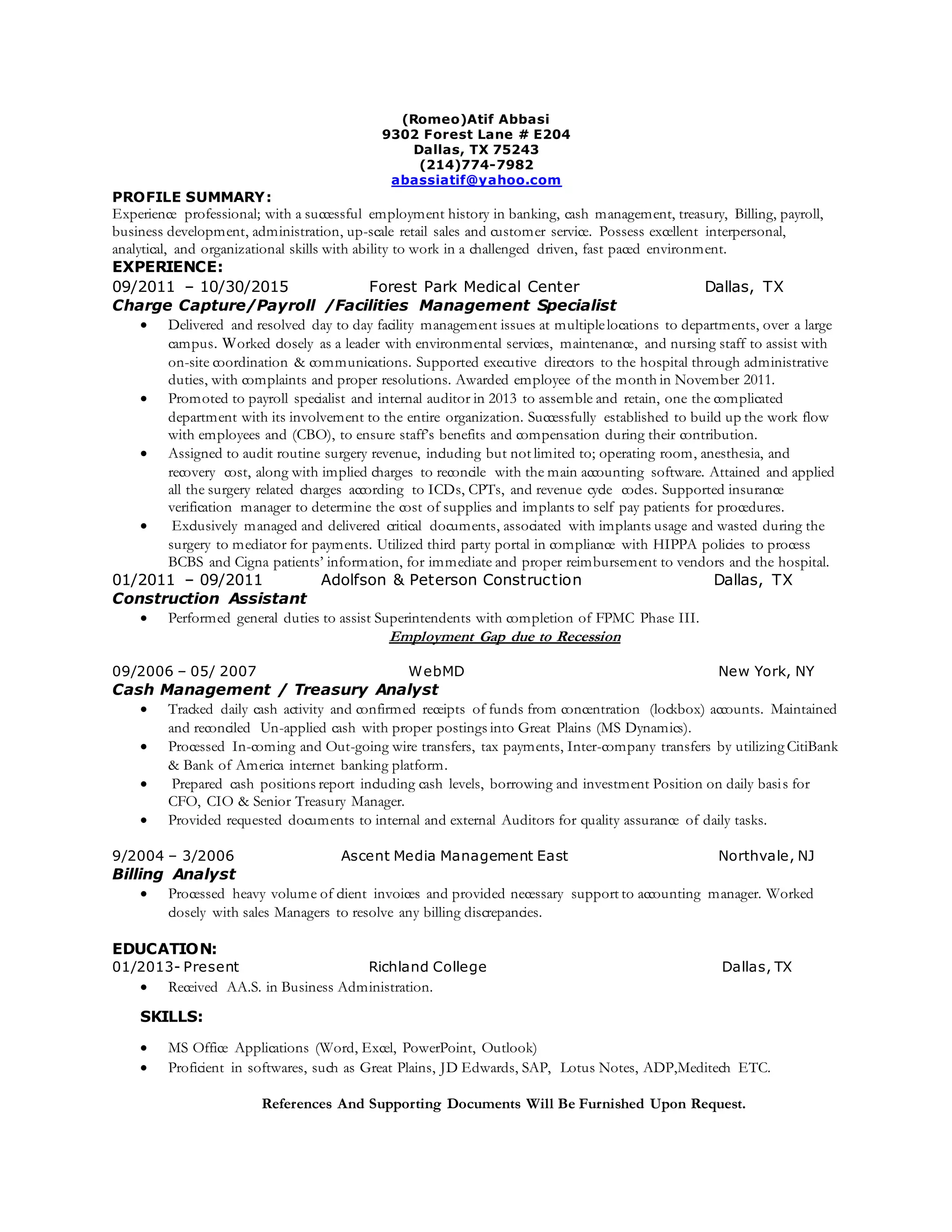Romeo Resume | PDF
