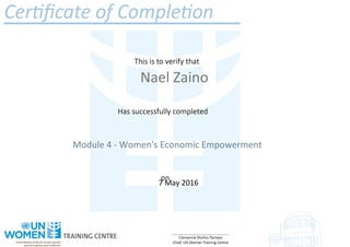 Nael Zaino
Module 4 - Women's Economic Empowerment
7 May 2016
Powered by TCPDF (www.tcpdf.org)
 