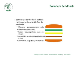 Fundação Escola de Comércio Álvares Penteado – FECAP | www.fecap.br
Fornecer Feedback
 