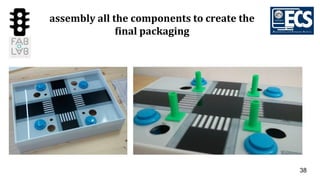38
assembly all the components to create the
final packaging
 