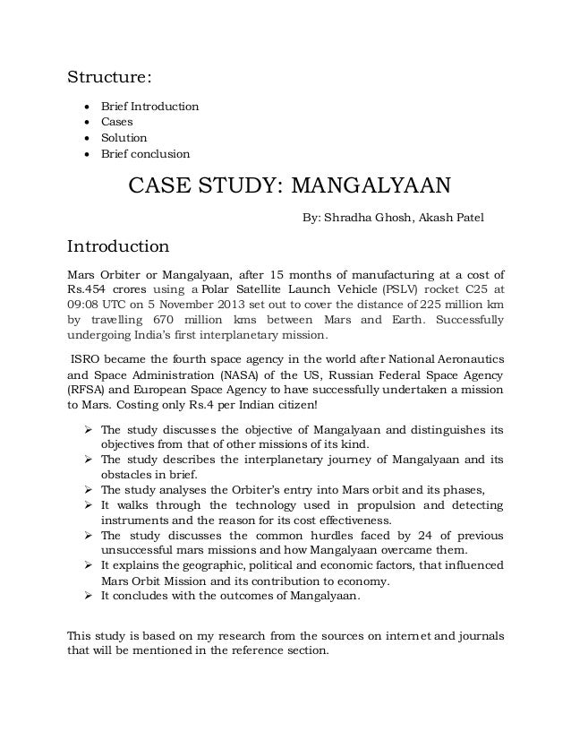 Case study on mangalyaan image