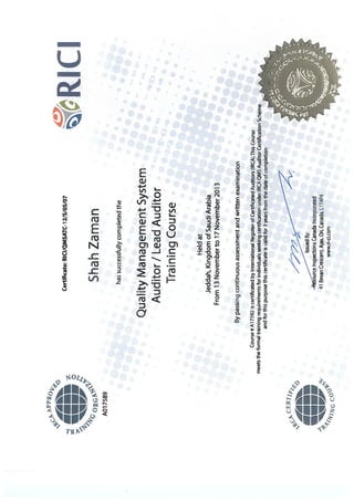 Shah zaman QMS certificate.PDF