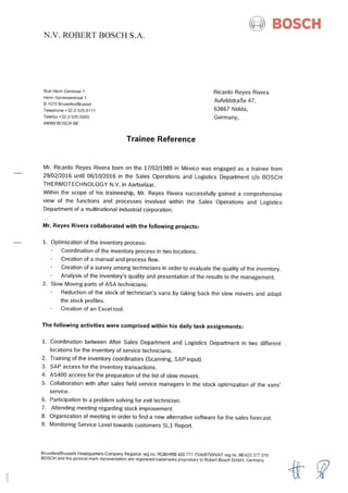 Bosch TTBE - Trainee Reference