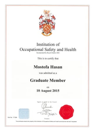 Grad IOSH  Certificate