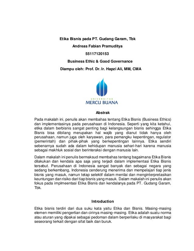 2 Be Amp Gg Andreas Fabian Pramuditya Hapzi Ali Business Ethics