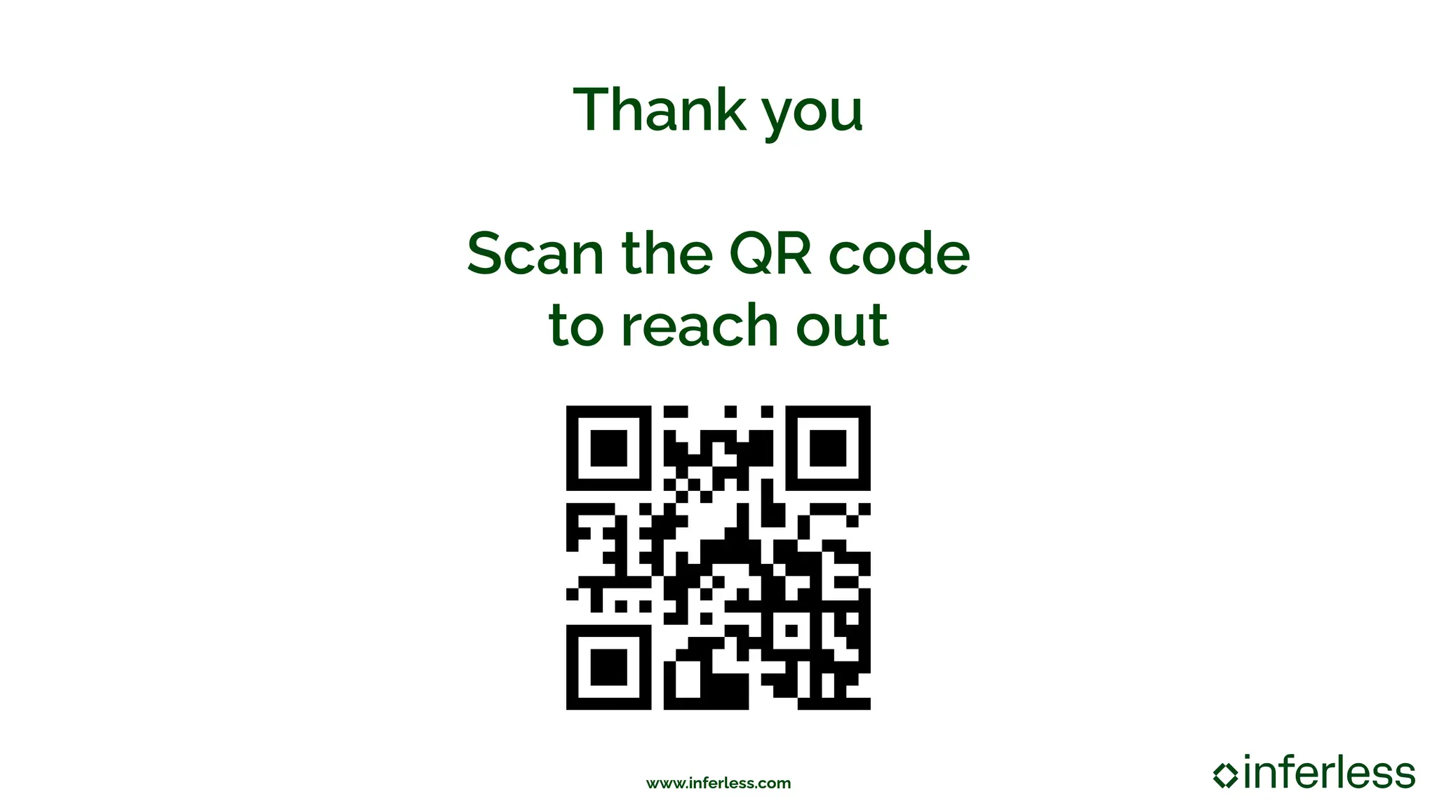 Thank you
Scan the QR code
to reach out
www.inferless.com
 