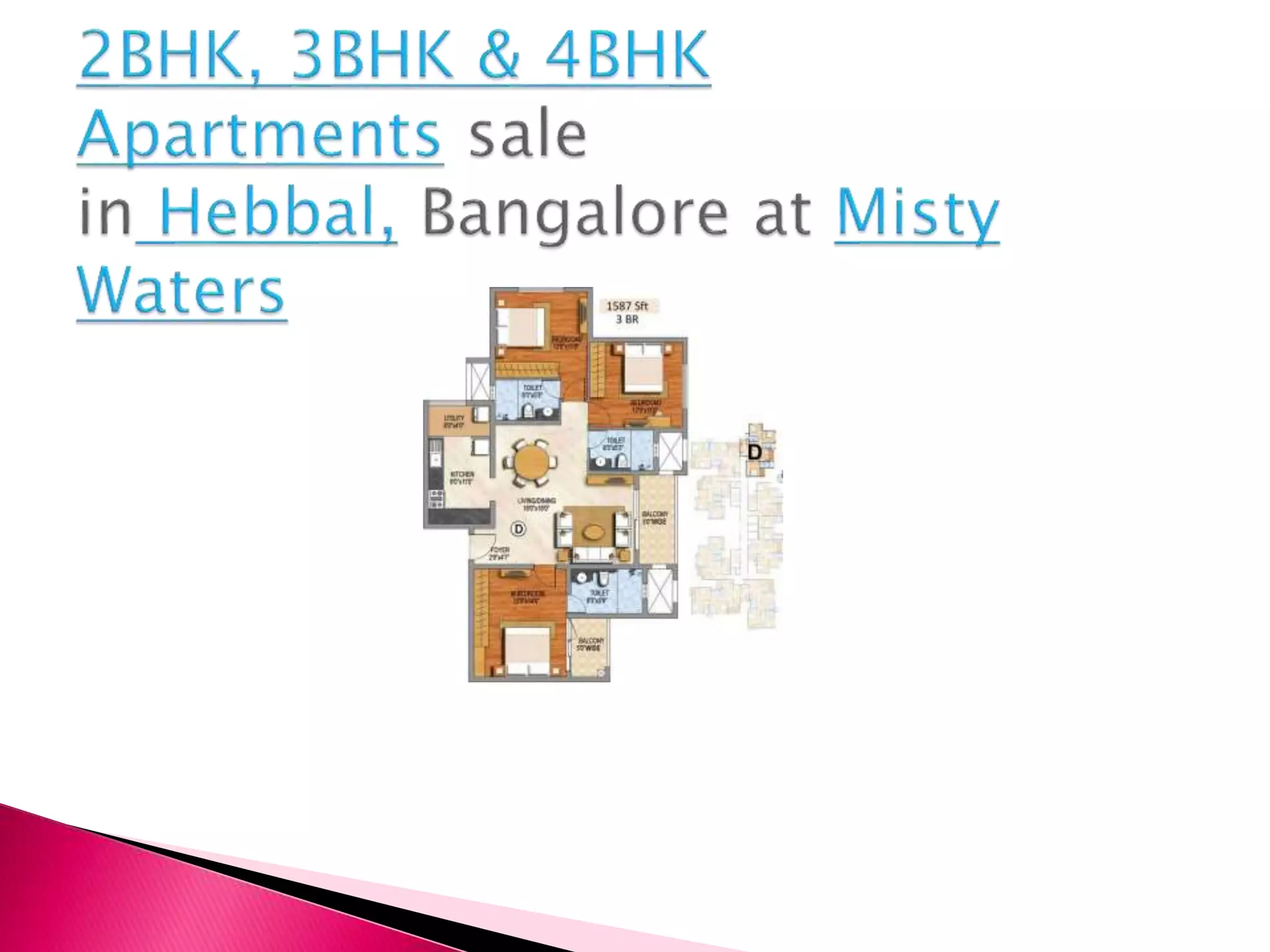 2BHK, 3BHK & 4BHK Apartments sale in Hebbal, Bangalore at Misty Waters