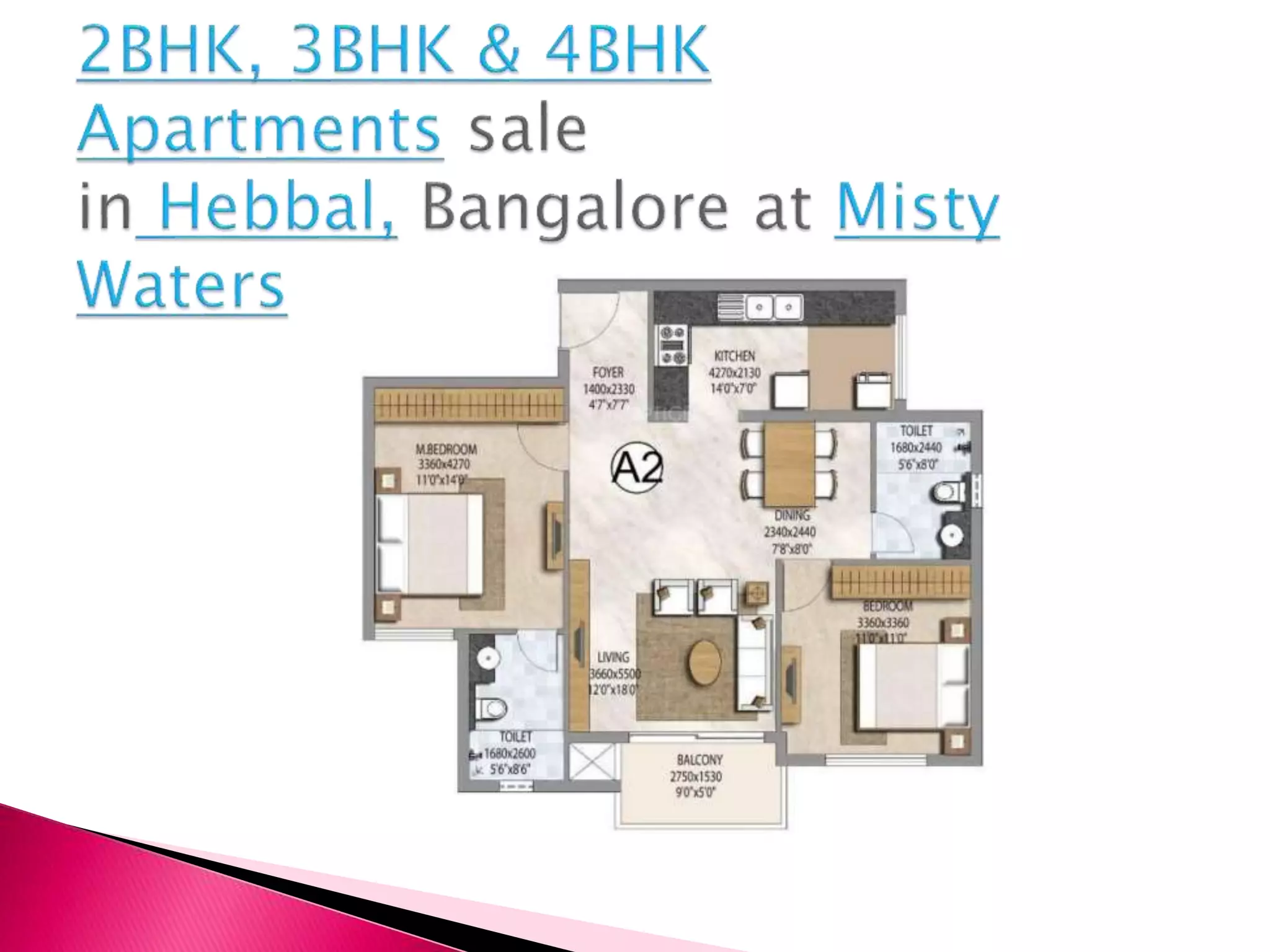 2BHK, 3BHK & 4BHK Apartments sale in Hebbal, Bangalore at Misty Waters