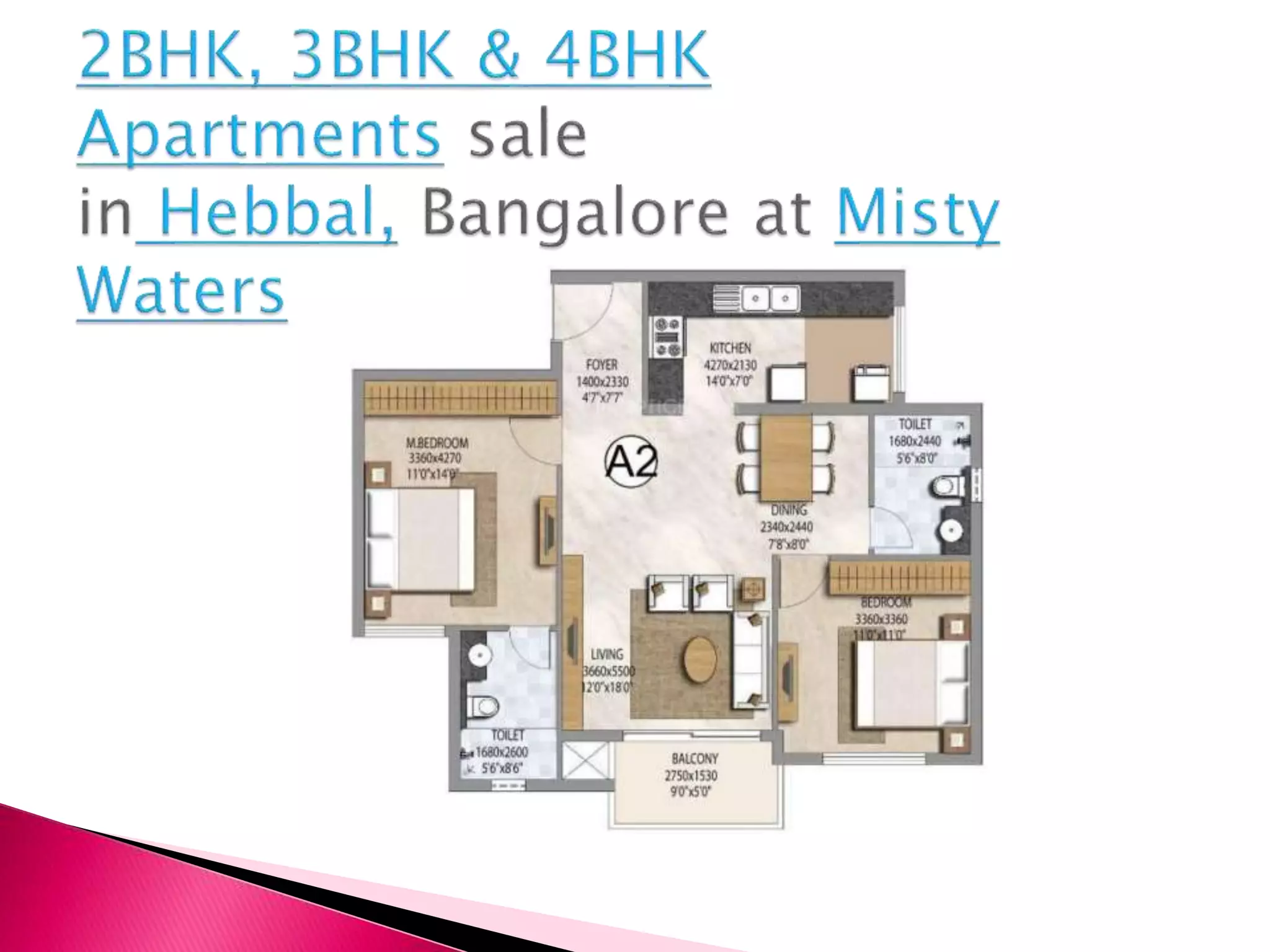 2BHK, 3BHK & 4BHK Apartments sale in Hebbal, Bangalore at Misty Waters