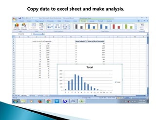 Copy data to excel sheet and make analysis.
 