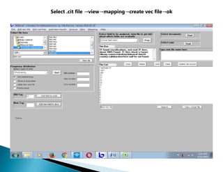 Select .cit file →view→mapping→create vec file→ok
 