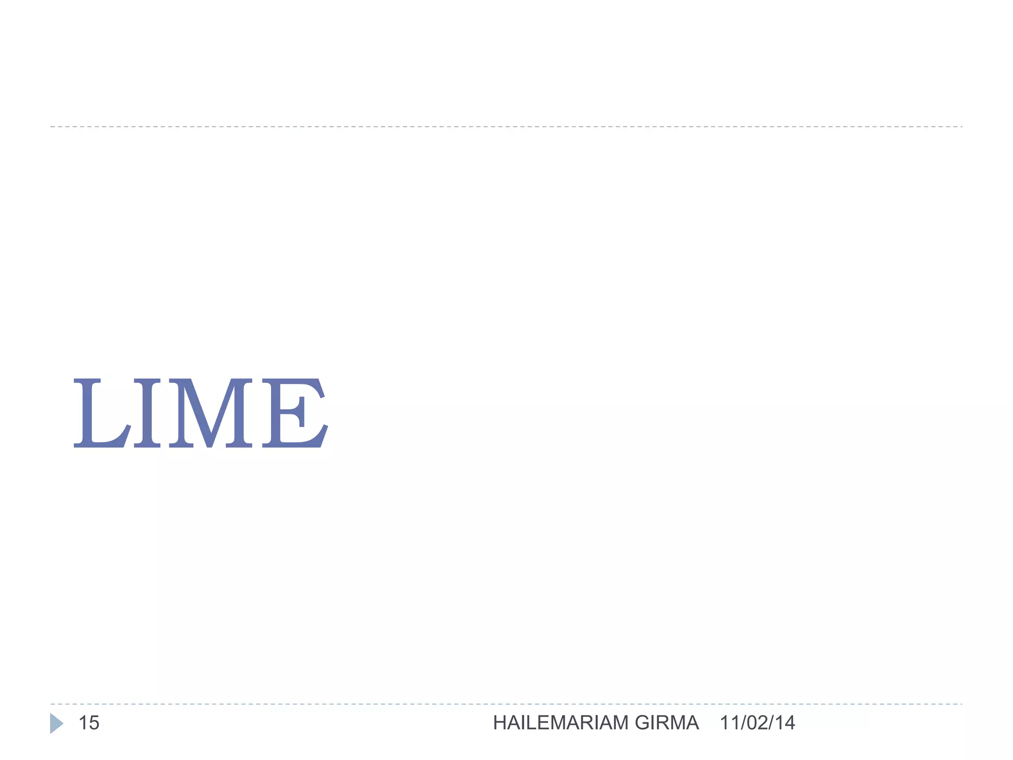 LIME 
15 HAILEMARIAM GIRMA 11/02/14 
 