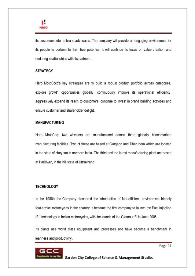 Customer Satisfaction On Hero Motocop Ltd After Split With Honda