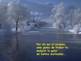 Per als qui el cerquen,
amb ganes de trobar-lo,
malgrat la gelor
de moltes matinades...

 