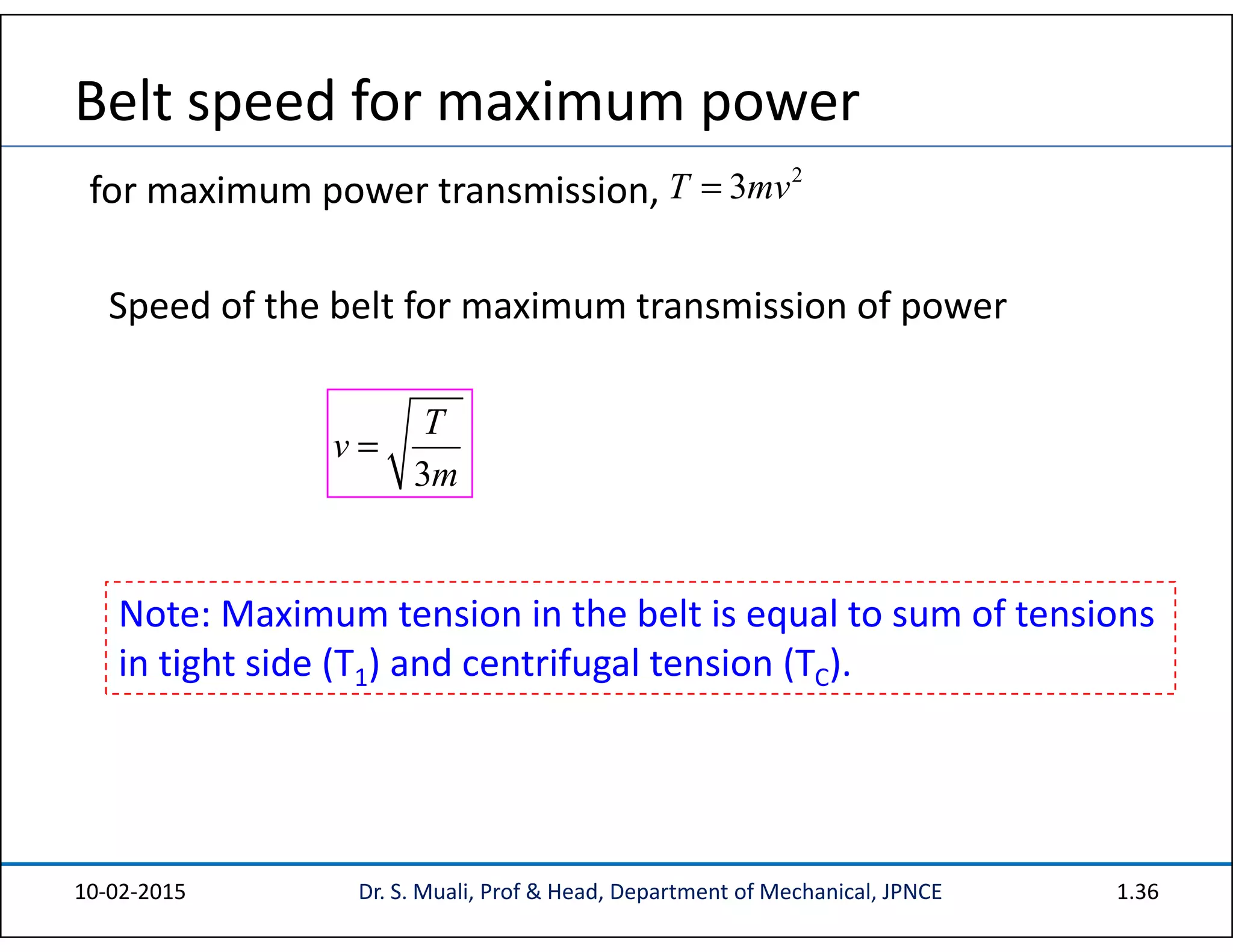 Unit 2b Power Transmission by Belts