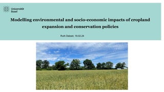 Modelling environmental and socio-economic impacts of cropland
expansion and conservation policies
Ruth Delzeit, 19.02.24
 