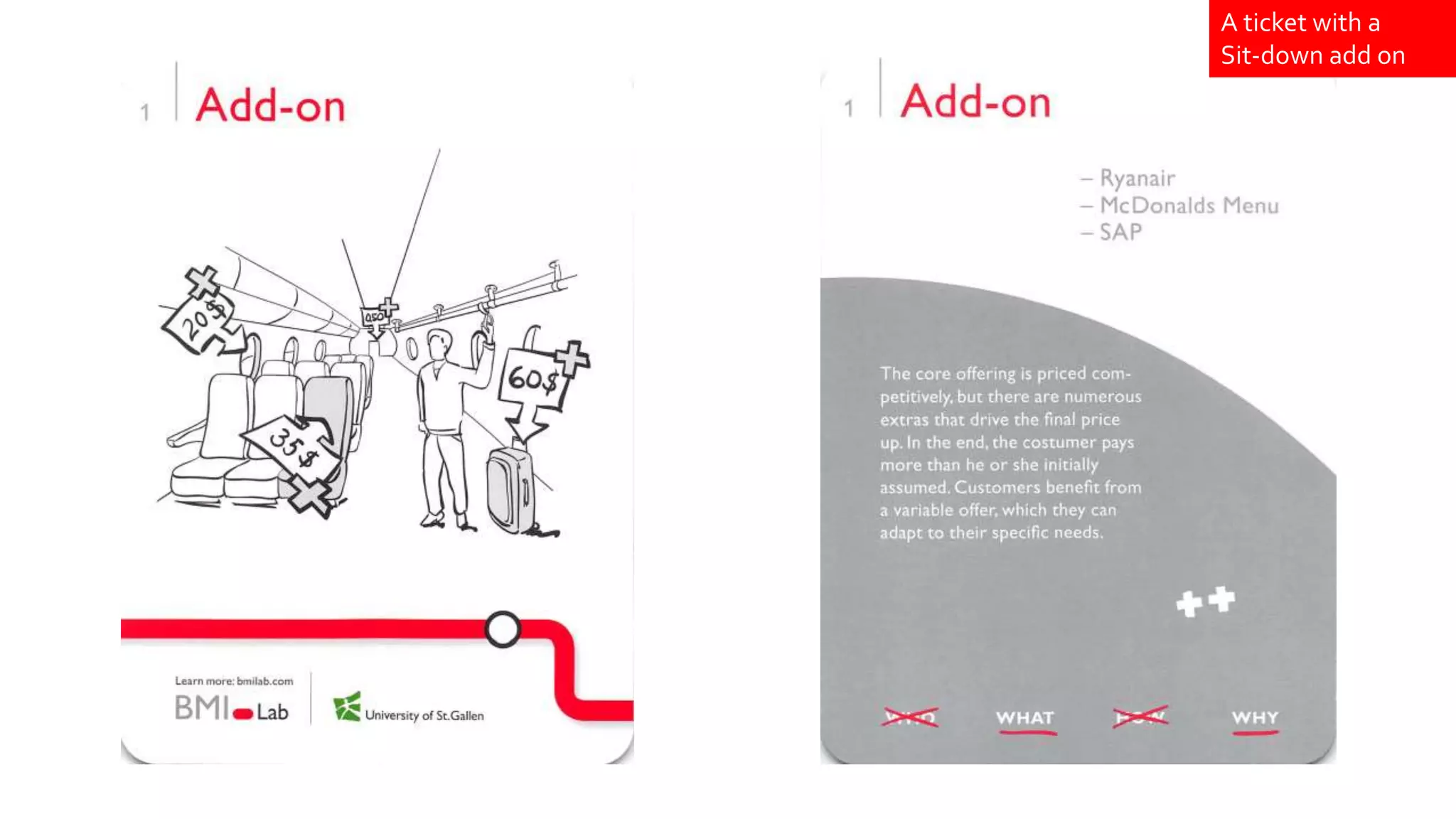 A ticket with a
Sit-down add on
 