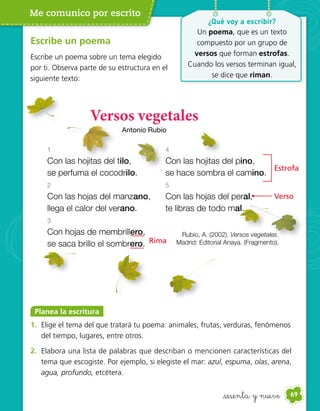 Estrofa Fruta 2° básico lenguaje estudiante santillana | PDF