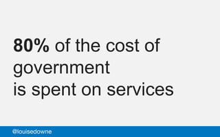 80% of the cost of
government
is spent on services
@louisedowne
 