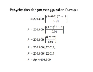 Penyelesaian dengan menggunakan Rumus :
 