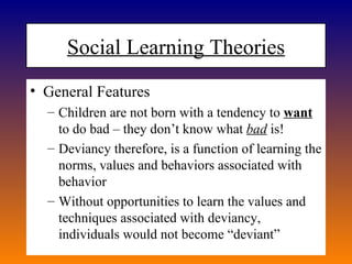 Learning Deviance Theories of Deviance (cont'd) | PPT