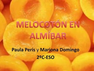 MELOCOTÓN EN ALMÍBAR Paula Peris y Mariona Domingo 2ºC-ESO 