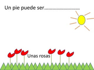 Un pie puede ser………………………Unas rosas